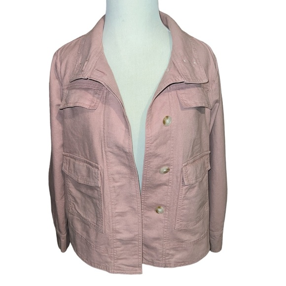 🩷 Ann Taylor Loft Pink Utility Jacket - Picture 1 of 5